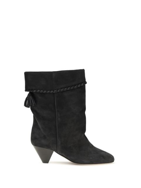 Isabel Marant Isabel Marant Draped Suede Boots Faded Black