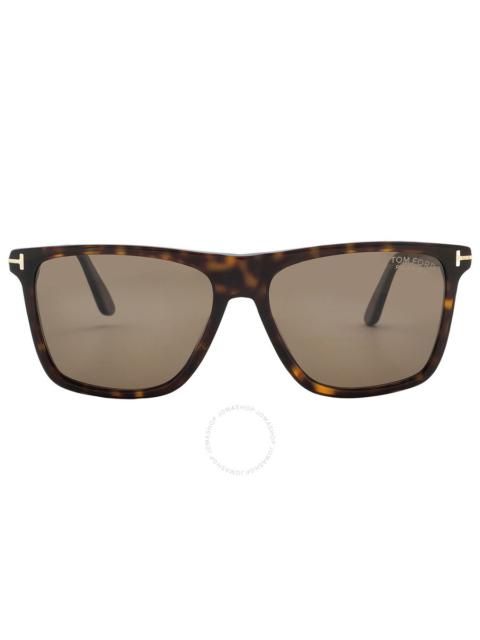 TOM FORD Tom Ford Polarized Brown Square Men's Sunglasses FT0832 52H 57