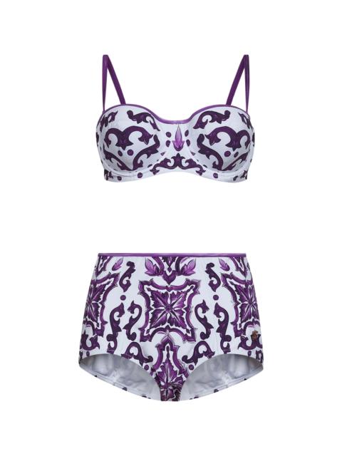 Dolce & Gabbana Dolce & Gabbana Women Maiolica Print Balconette Bikini