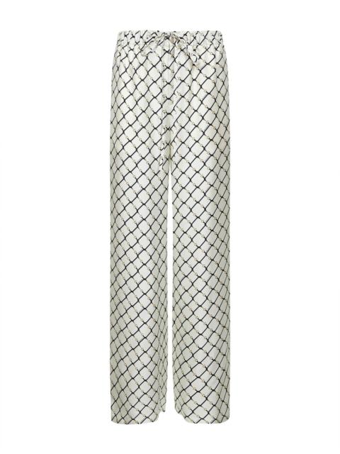 GUCCI Gucci Women White Printed Silk Twill Drawstring Trousers