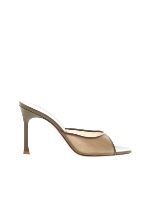 Amina Muaddi Amina Muaddi – Alexa Slipper – Mesh Taupe