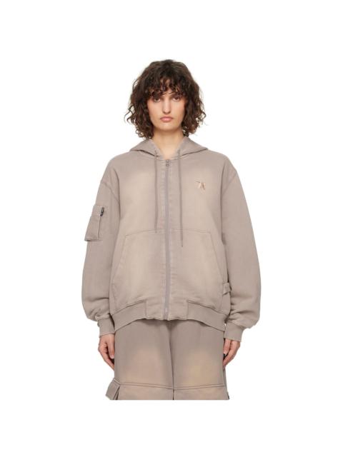 OPEN YY Beige Pocket Washed Box Hoodie