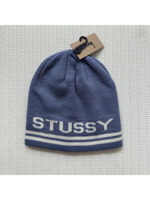 Stüssy Stussy Stripe Skull Cap Beanie Hat / Blue
