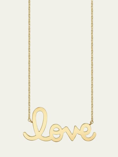 SYDNEY EVAN Pure Gold Big Love Script Necklace