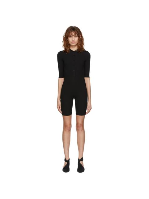 ANDREĀDAMO Black Ribbed Playsuit