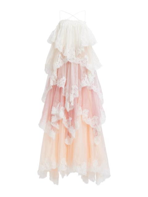 Aje. Ophelia Lace-Trimmed Gown multi