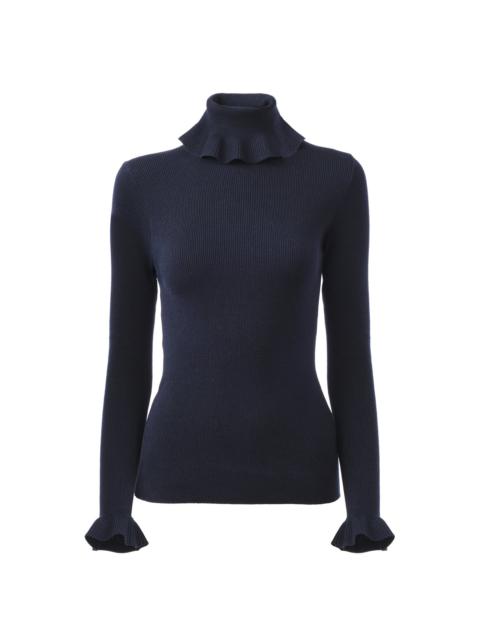 Chloé FITTED TURTLENECK SWEATER IN A COTTON & WOOL KNIT