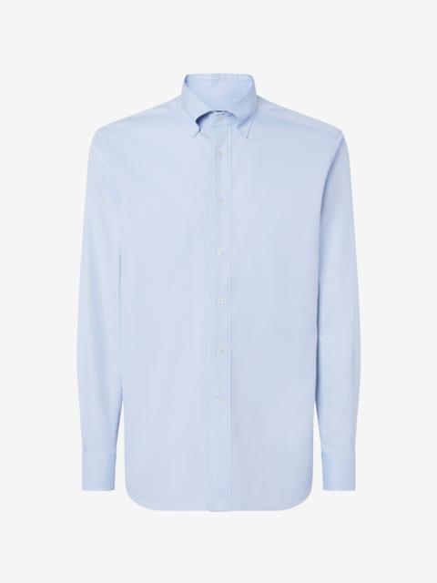 CORNELIANI Pale blue royal Oxford cotton shirt