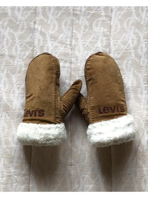 Other Designers Vintage - LAST CALL🧨 Levis Suede Shearling Gloves Mittens Brown