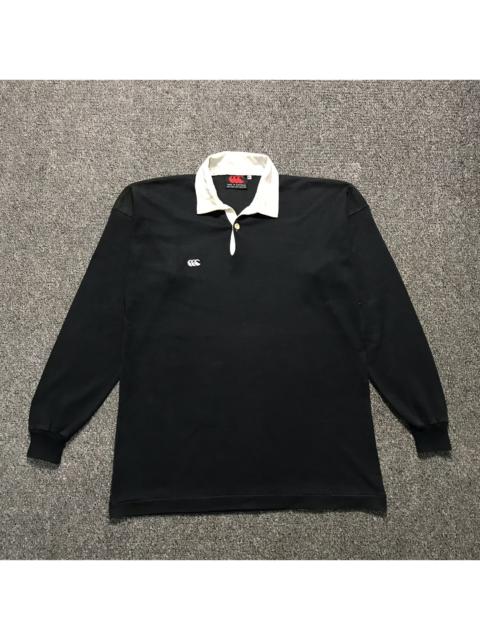 Other Designers Vintage - Vintage Canterbury Allblack Rugby Polo Shirt