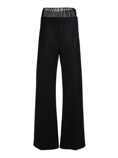 Victoria Beckham Moda Exclusive Sheer Panel Trousers black