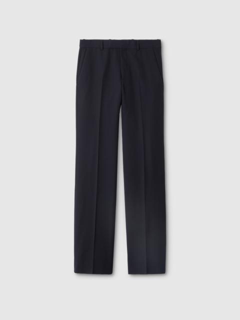 GUCCI Wool gabardine pant with embroidery