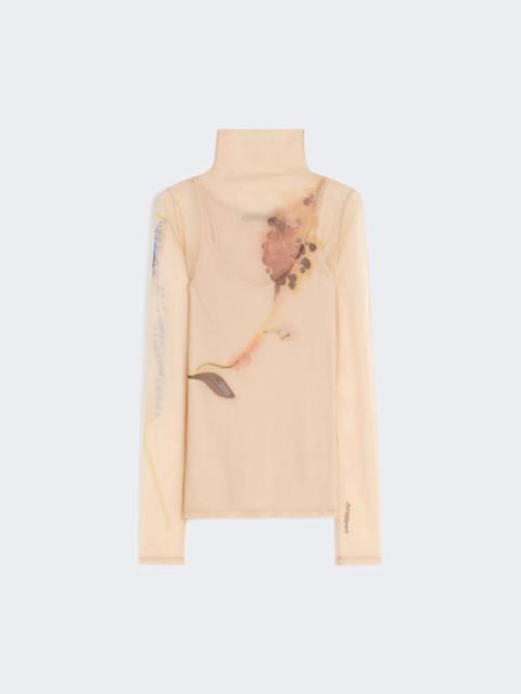 Sportmax High-neck stretch tulle top - antique rose