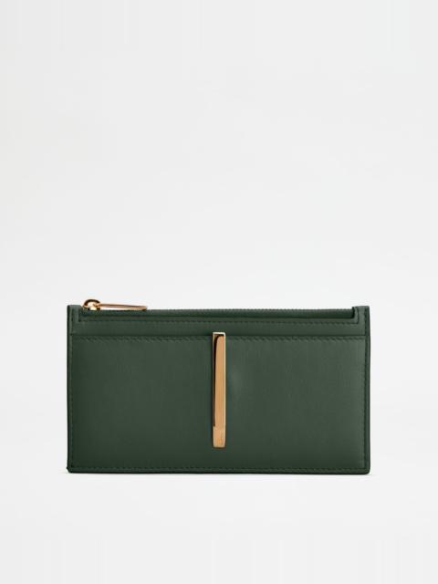 Tod's CARD HOLDER IN LEATHER - GREEN