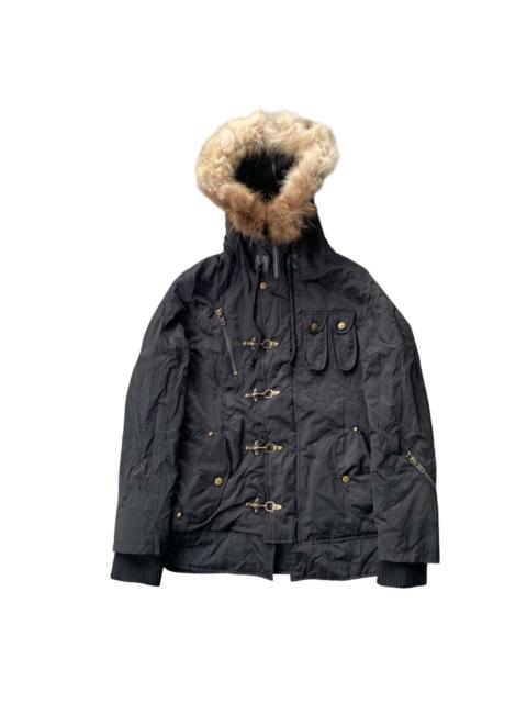 Other Designers Archival Clothing - ‼️LAST DROP‼️Round Trip Bondage Utility Jacket w/ Fur Hoodie