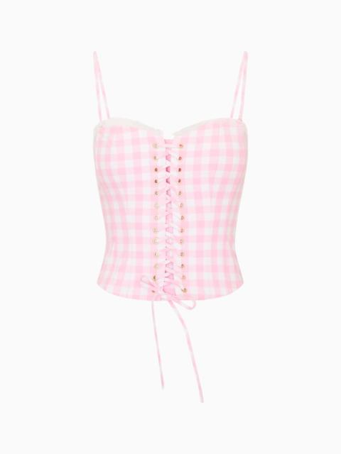 LoveShackFancy Bensen Cotton Gingham Bustier