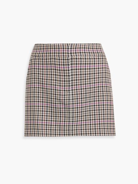 VERONICA BEARD Checked tweed mini skirt
