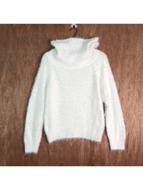 Other Designers Homespun Knitwear - Khalita White MOhair Shag Shaggy Knitwear #c232
