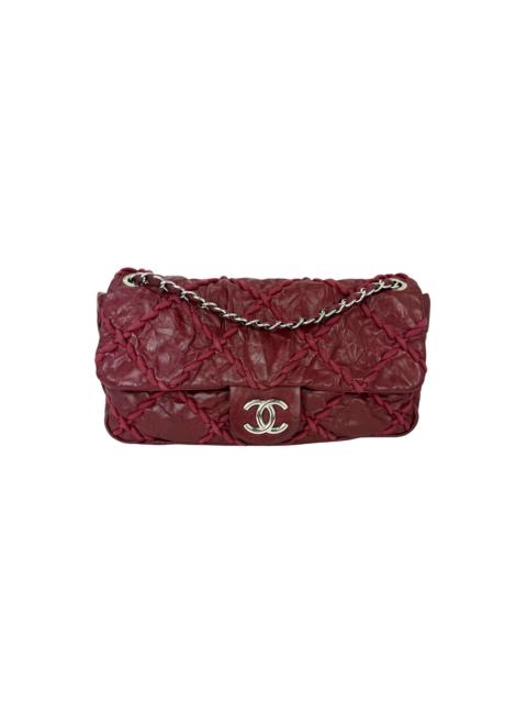 CHANEL Chanel Calfskin Medium Ultra Stitch Flap Dark Red Shoulder Bag