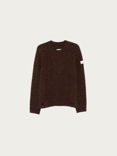 MM6 Maison Margiela Patterned Sweater - Grey/Orange