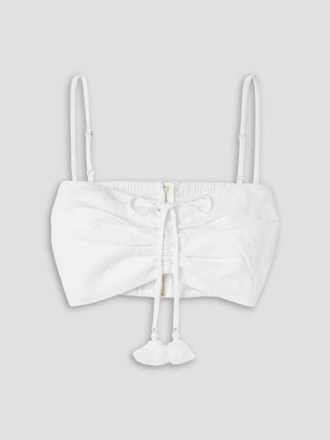 Cara Cara Maidstone cropped shirred linen top