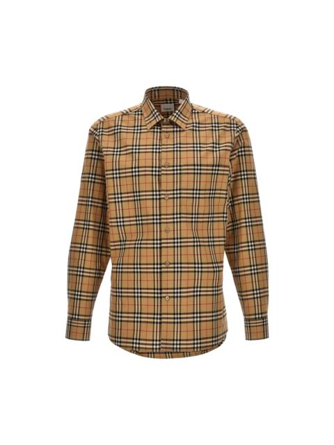 Burberry Burberry Simson Beige Cotton Shirt New & Authentic (Men's si