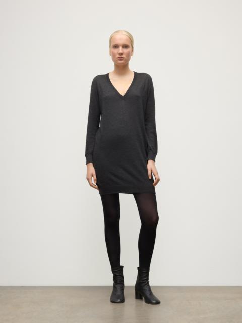 Johnstons of Elgin Elise Dark Grey Long Superfine Cashmere Jumper