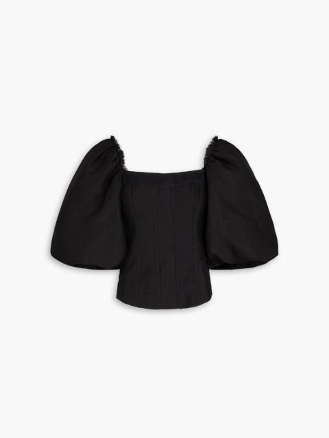 Aje. Cecile frayed organza top