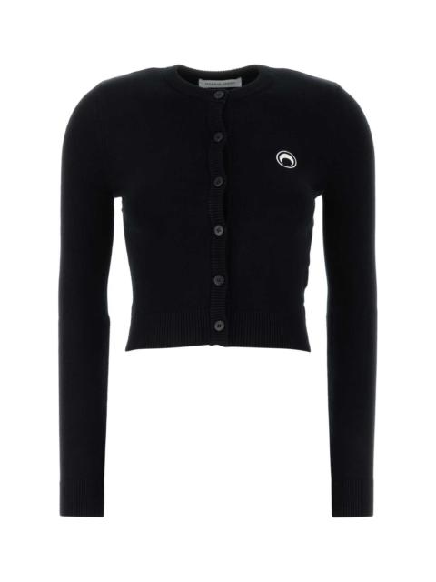 Marine Serre Women Black Stretch Viscose Cardigan
