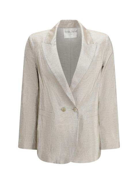 forte_forte Forte_Forte Women Double-Breasted Jacket In Linen And Lurex With Jewel Buttons