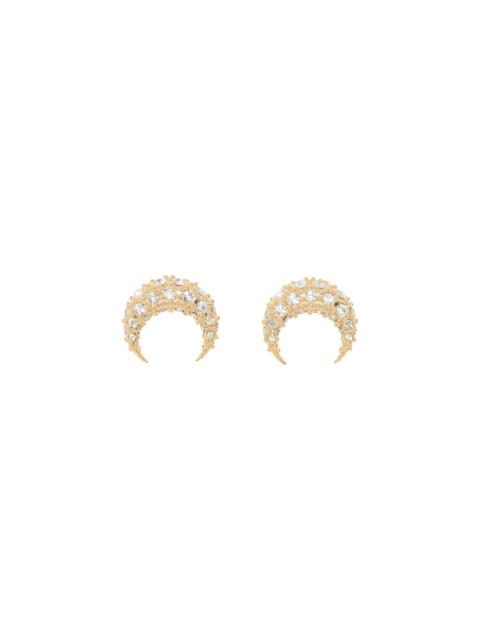 Marine Serre Rhinestone Gold Plated Moon Studs