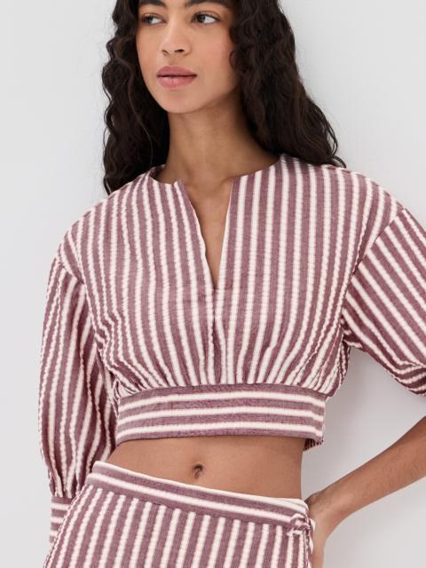 SIMKHAI Noralie Long Sleeve Cropped Shirt