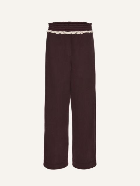 MAGDA BUTRYM Lace-detail sweatpants in brown