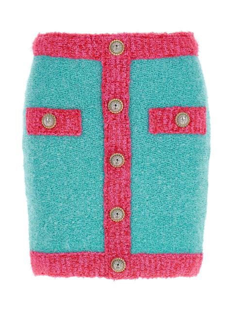 Balmain 'leone' Button Two-tone Skirt