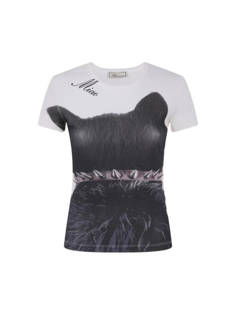 ribbed cat-print T-shirt