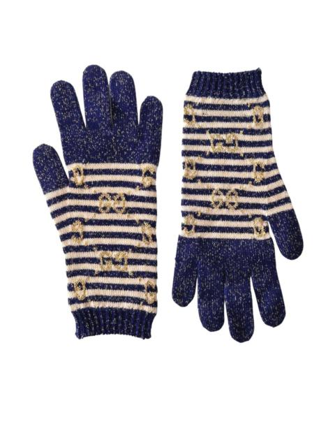 GG Blue Ivory Wool Blend Gloves