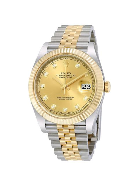 ROLEX Rolex Datejust 41 Champagne Diamond Steel and 18K Yellow Gold Jubilee Men's Watch 126333CDJ