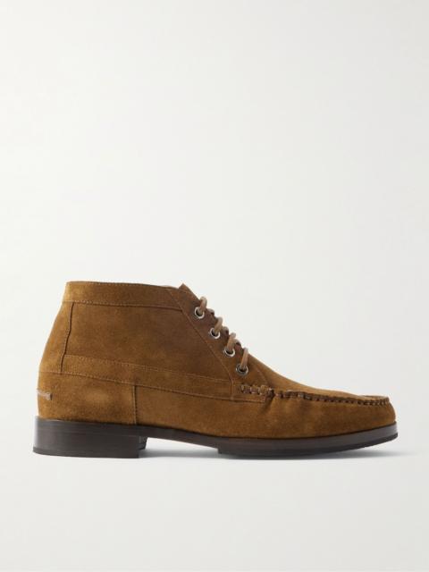 Manolo Blahnik Crosta Rhinebeck Suede Lace-Up Boots Brown