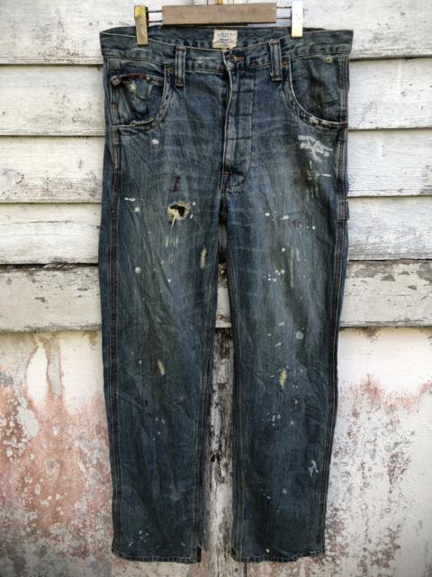 Other Designers Distressed Denim - Blue Union Made Distressed Paint Splash Carpenter Denim