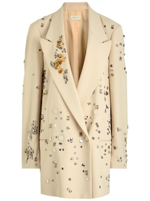 Dries Van Noten Blink Embellished Double-breasted Wool Blazer