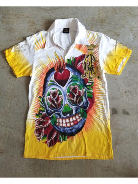 Other Designers Christian Audigier - Y2k ed hardy swarovski polo tee