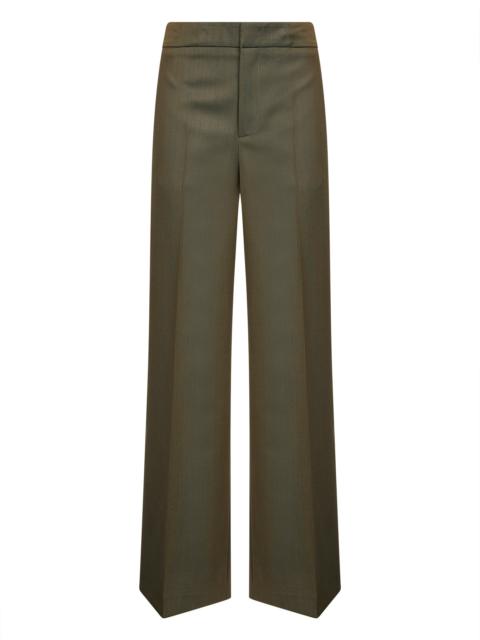 Etro Etro Women Green Wool Blend Palazzo Trousers