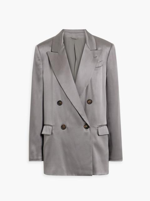 Brunello Cucinelli Double-breasted silk-satin blazer