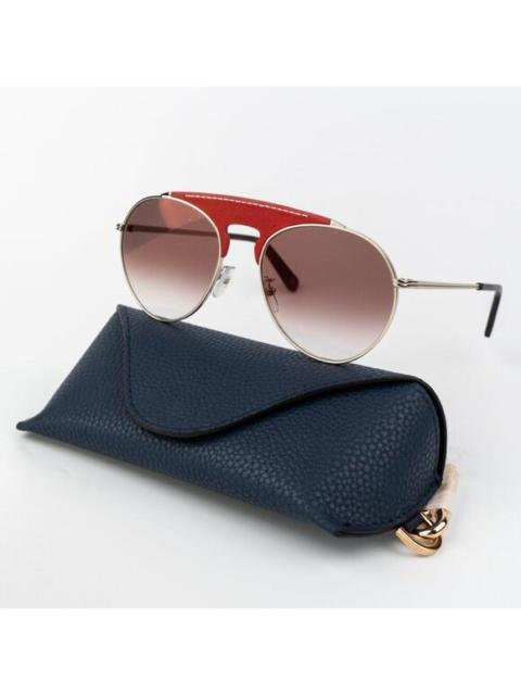 Loewe Loewe Women Sunglasses LW40005U 33G Red Leather Brown Gradient Pilot BRAND NEW