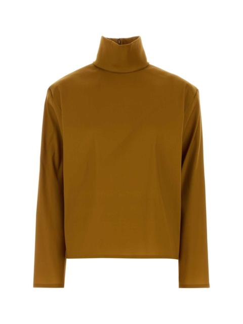 SAINT LAURENT Saint Laurent Women Orange Stretch Silk Blend Top