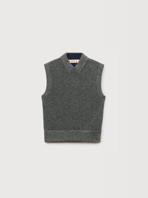 Marni GRAY WOOL VEST WITH LUREX DETAILING