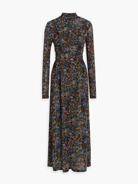 ULLA JOHNSON Orianna ruched printed stretch-jersey midi dress