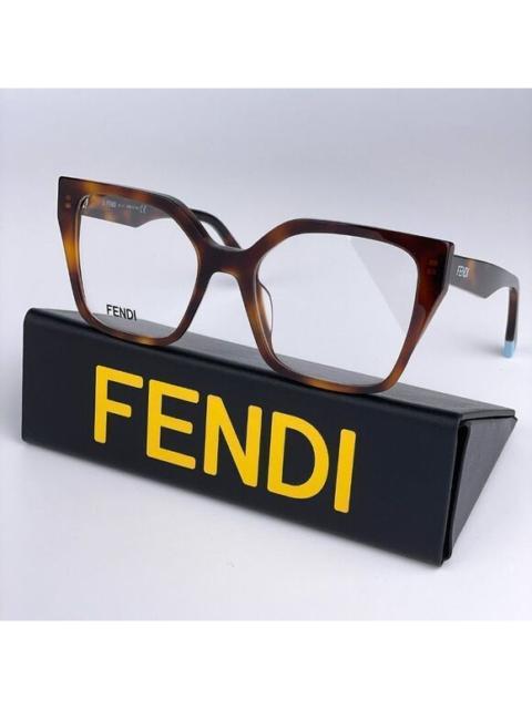 FENDI NEW Fendi FE50002I WAY 053 Shiny Havana Women Square Oversized Eyeglasses