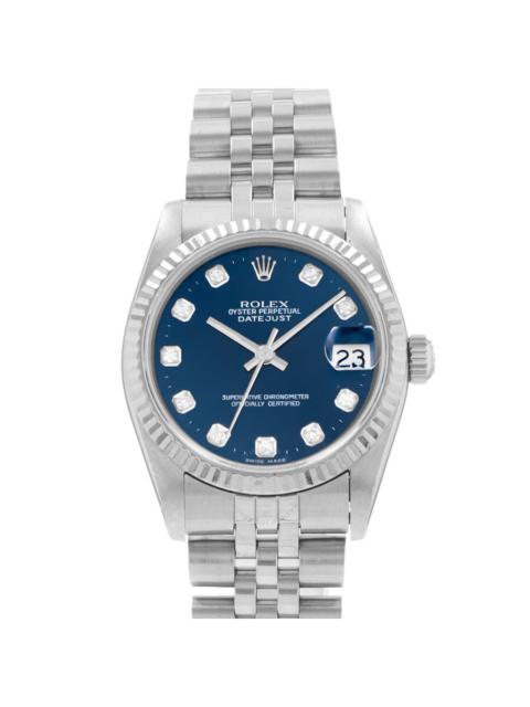 Pre-owned Rolex Datejust Automatic Diamond Blue Dial Men's Watch 68274 BLDJ