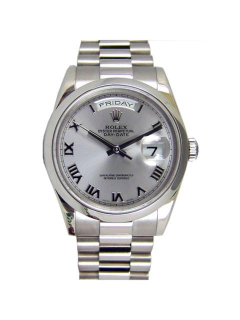 ROLEX Rolex Day-Date Silver Dial 18K White Gold President Automatic Men's Watch 118209SRP